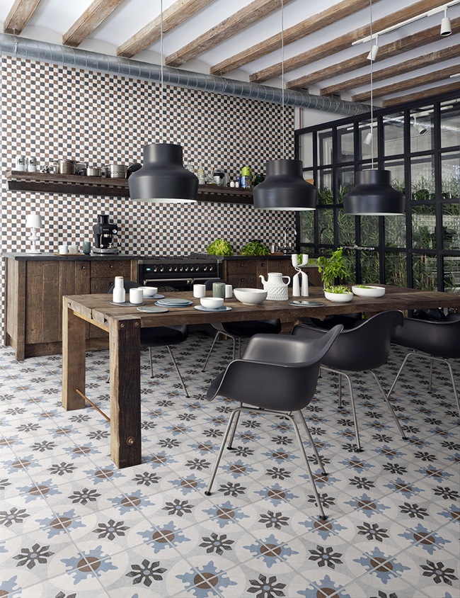 decorative floor tile kitchen