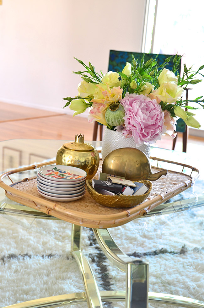 how to style a vintage tray
