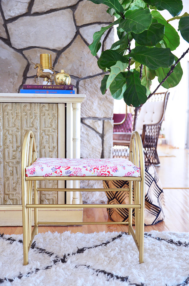 how to diy vintage brass stool