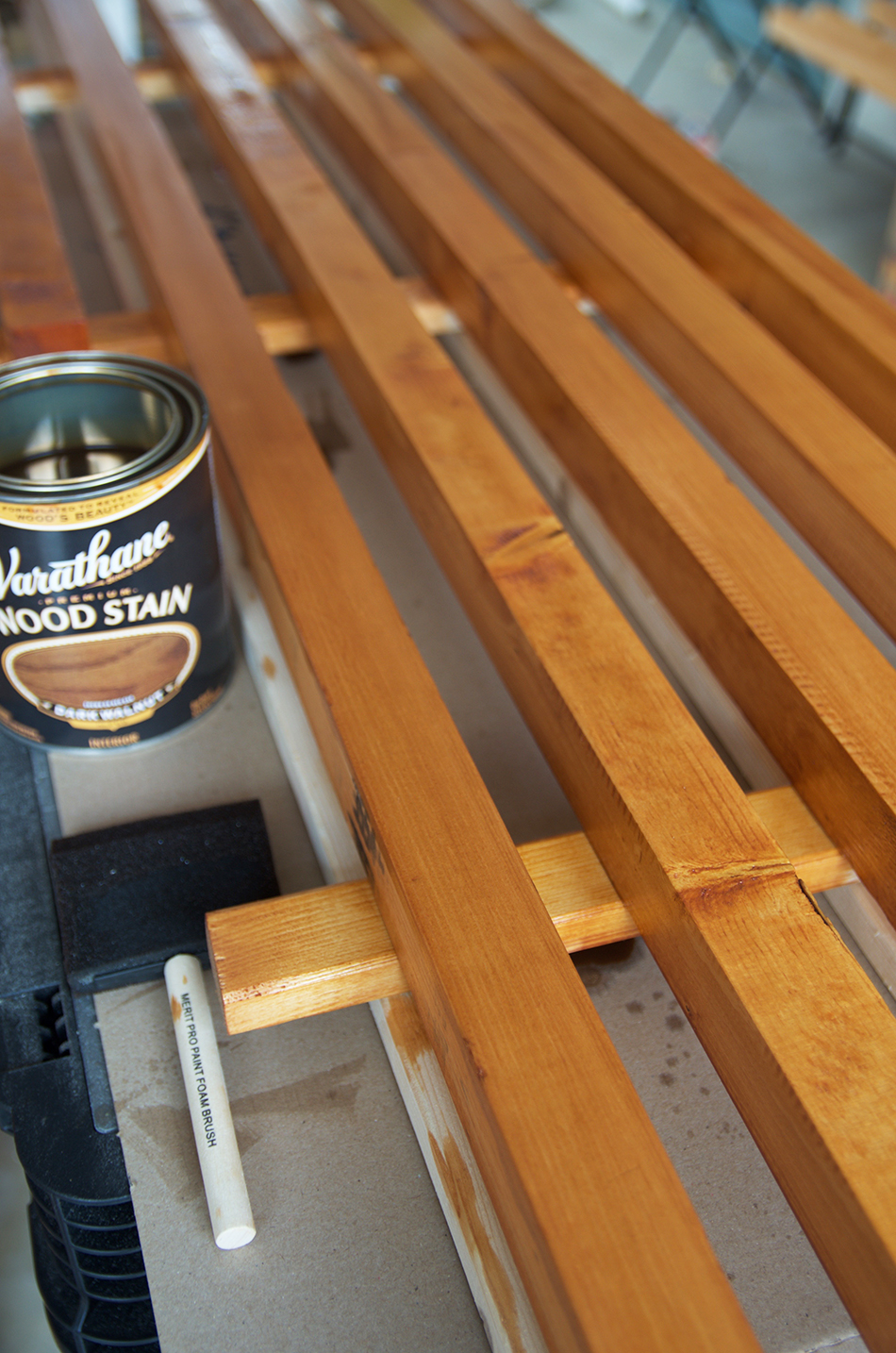 Slat Wood Bench DIY