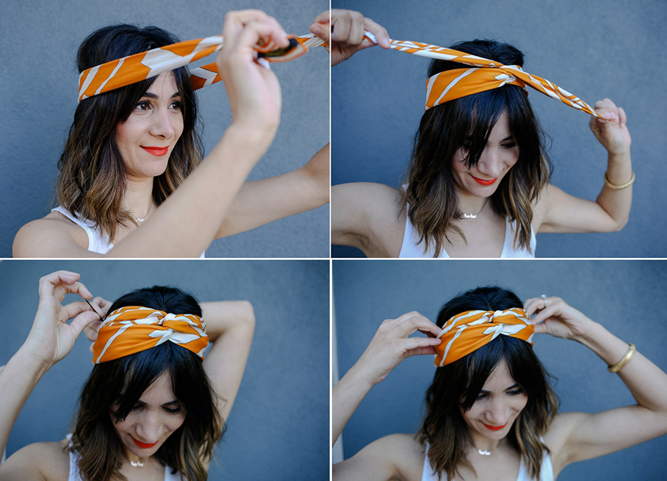 How to Tie a Scarf in your Hair - Learn 4 New Ways to Wear a Scarf