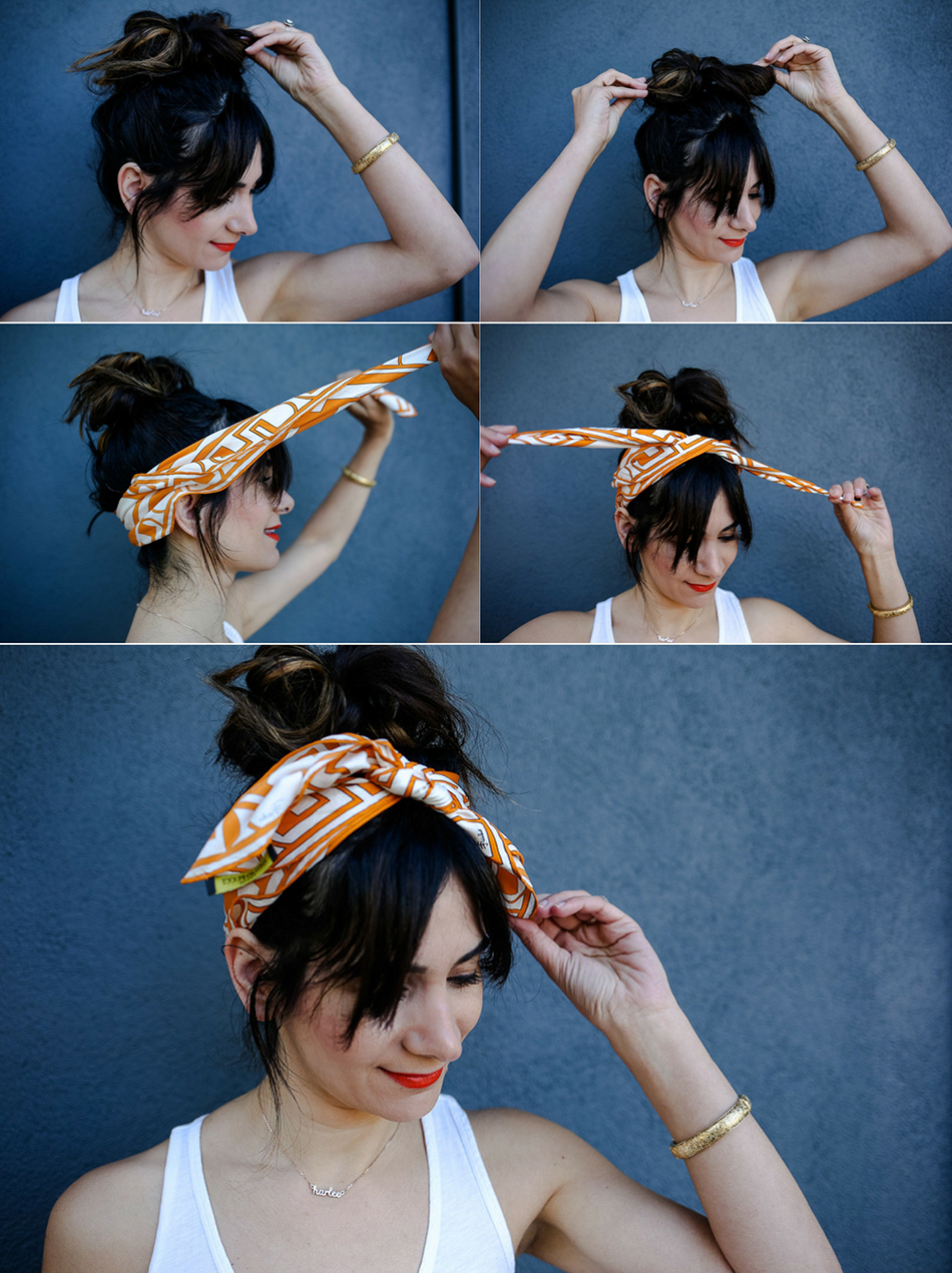 How to Tie a Scarf in your Hair - Learn 4 New Ways to Wear a Scarf