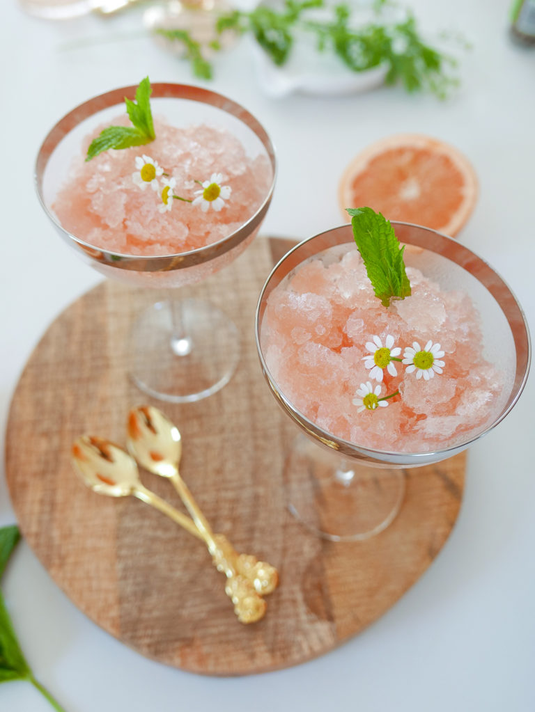 Rosé Grapefruit Granita Dessert Recipe A Vintage Splendor