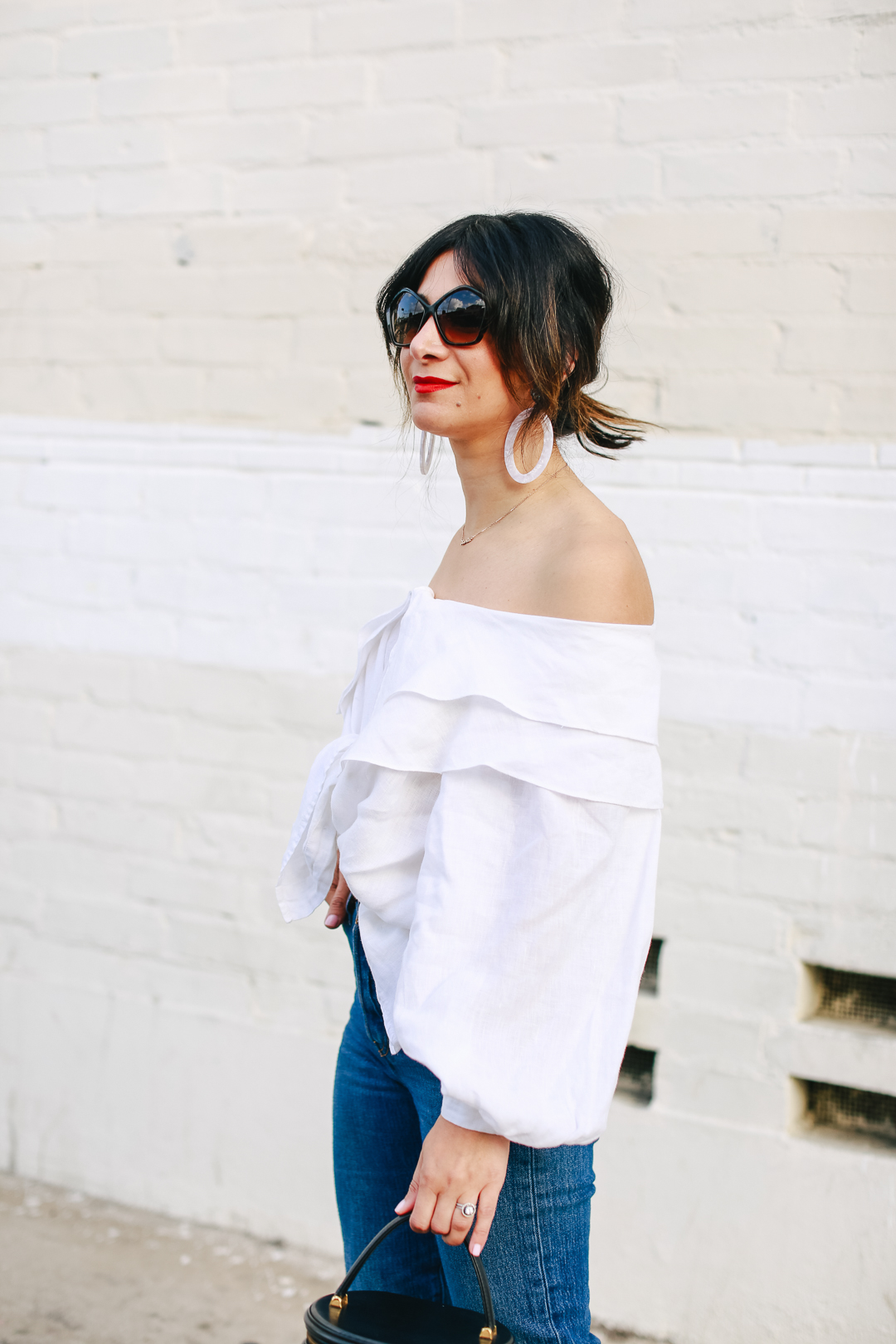 off the shoulder top outfit ideas