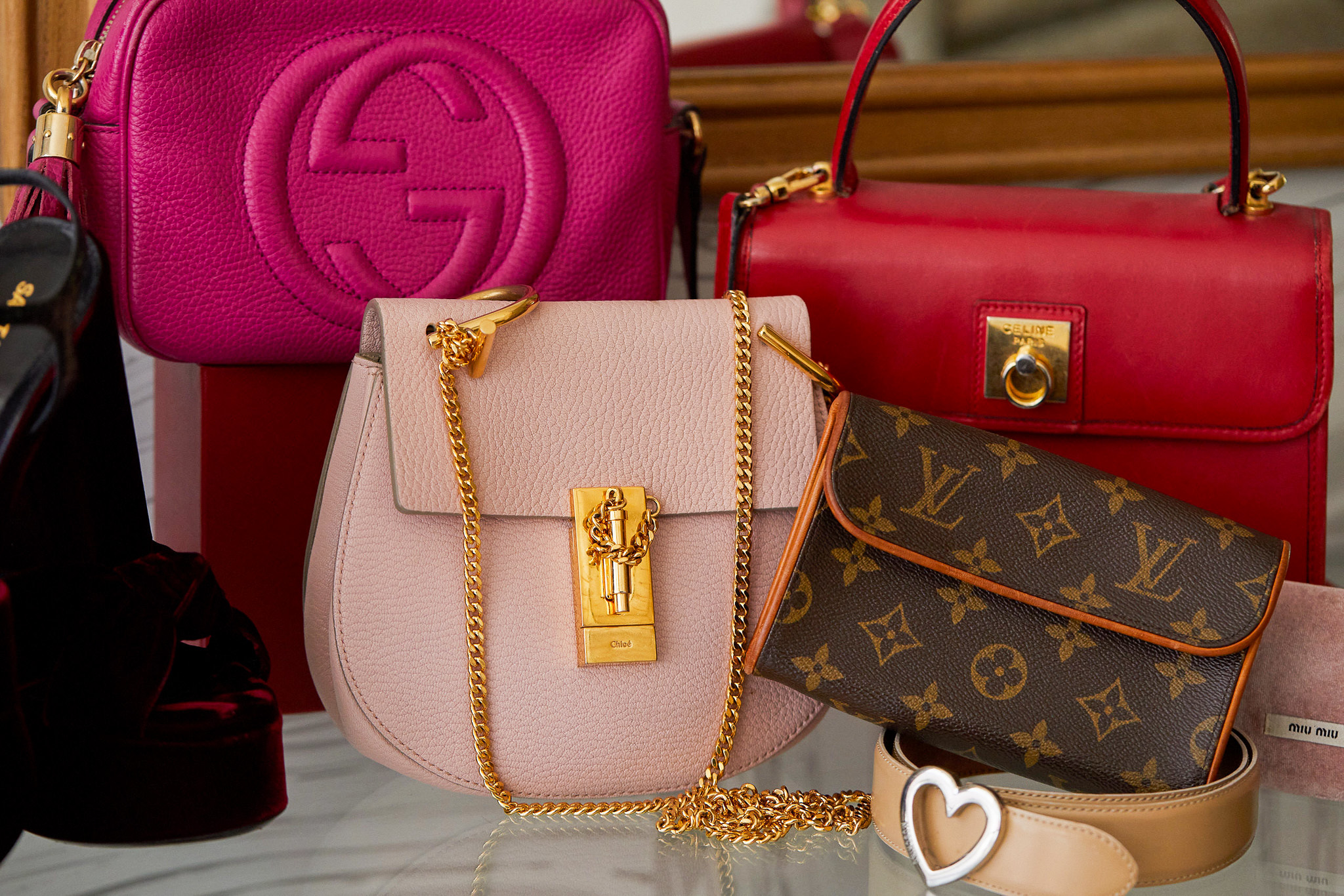 chanel burgundy purse