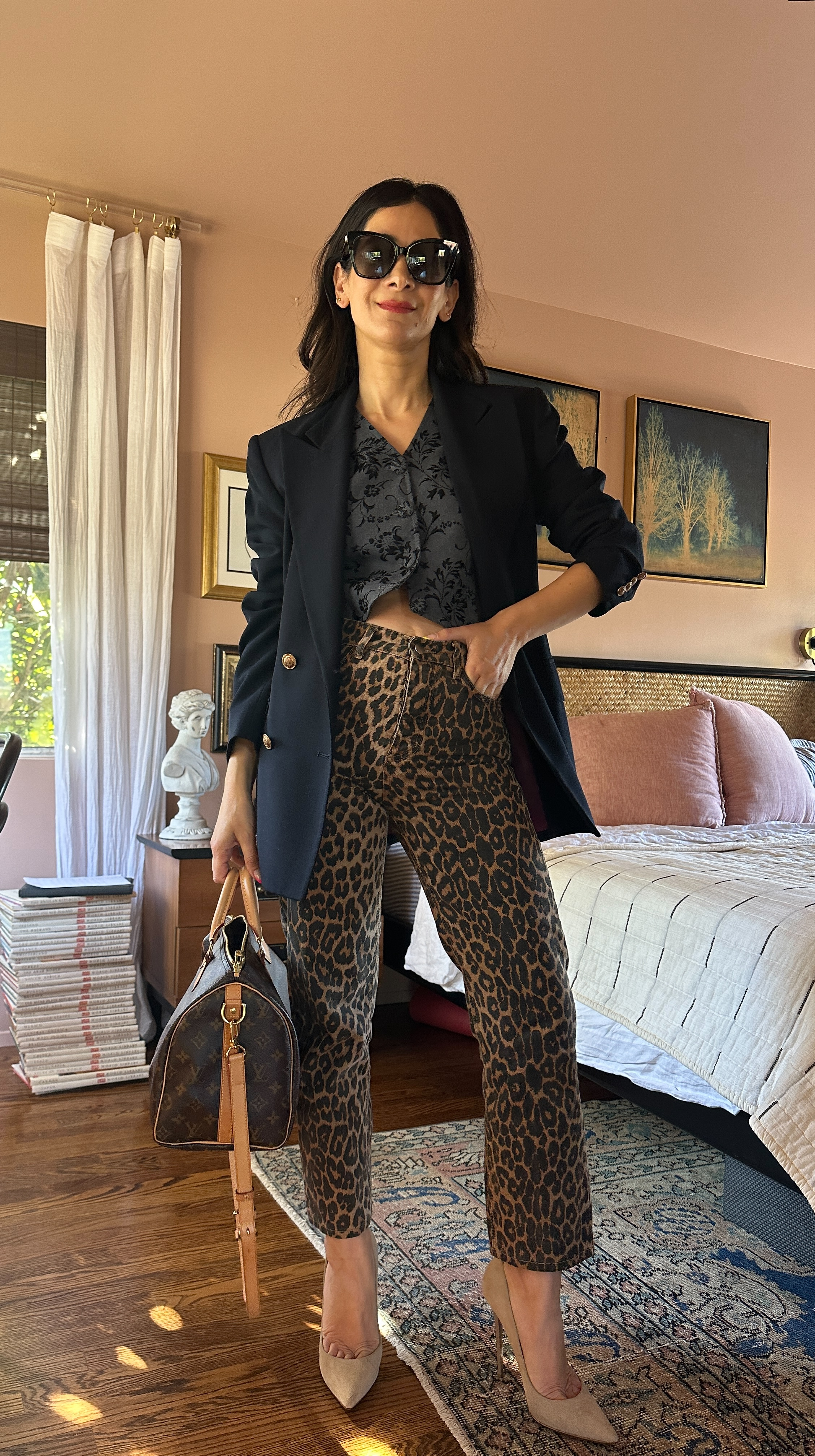 leopard pants outfit ideas